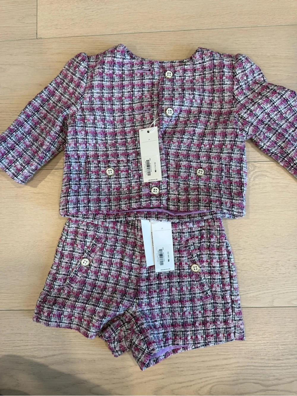 NWT Janie and Jack Pink Plaid Tweed Two-Piece Set | 2T